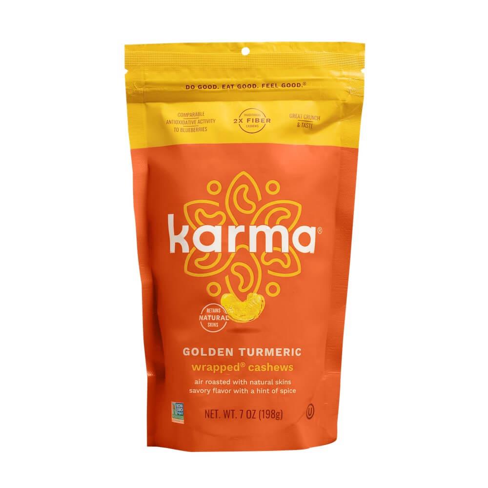 Golden Turmeric Cashews with Skin by Karma Nuts, Whole, Roasted, Vegan, Gluten Free, Low Net Carb, Natural, Everyday Nut Snack, 1.5 Ounce (12 Snack