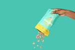 Hand dumping our sea salt karma nuts product